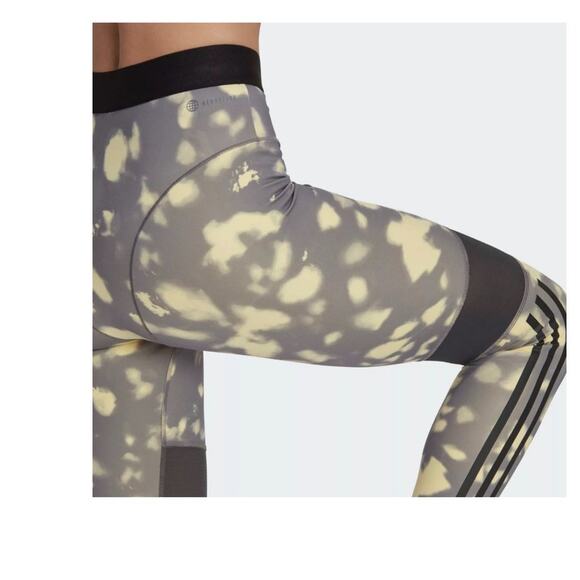 ADIDAS Women's HyperGlam Printed 7/8 Tight Leggings Trace/Yellow SIZE: Med - Picture 3 of 11